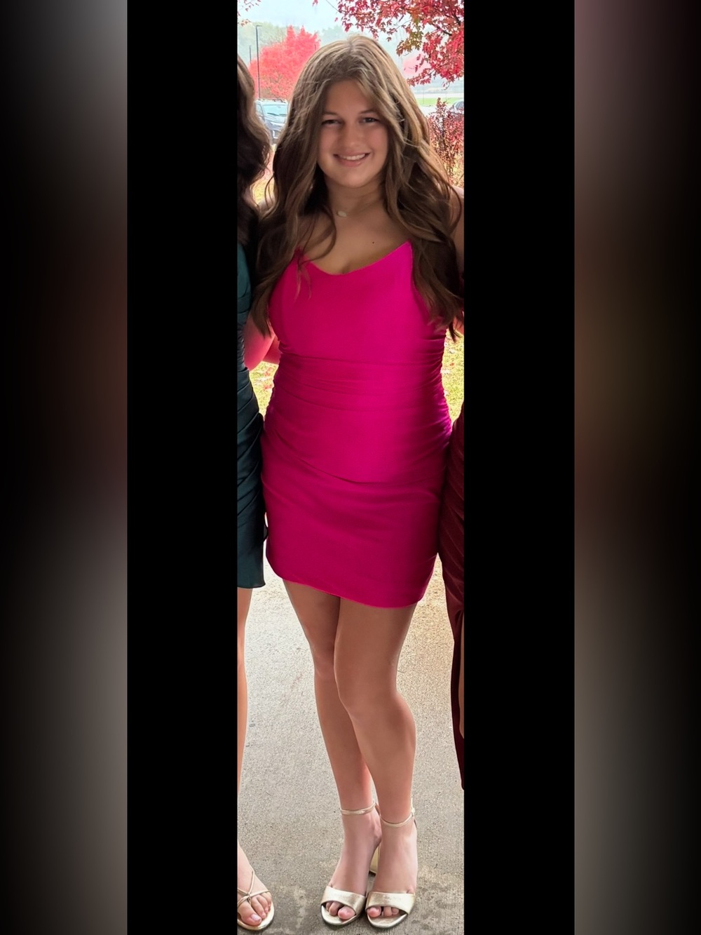 Fitted Hot Pink Sleeveless Mini Dress for Homecoming